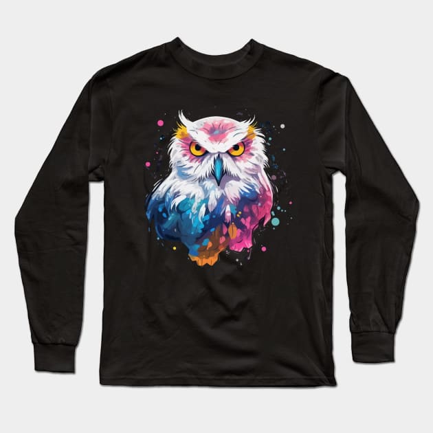 Snowy Owl Smiling Long Sleeve T-Shirt by JH Mart